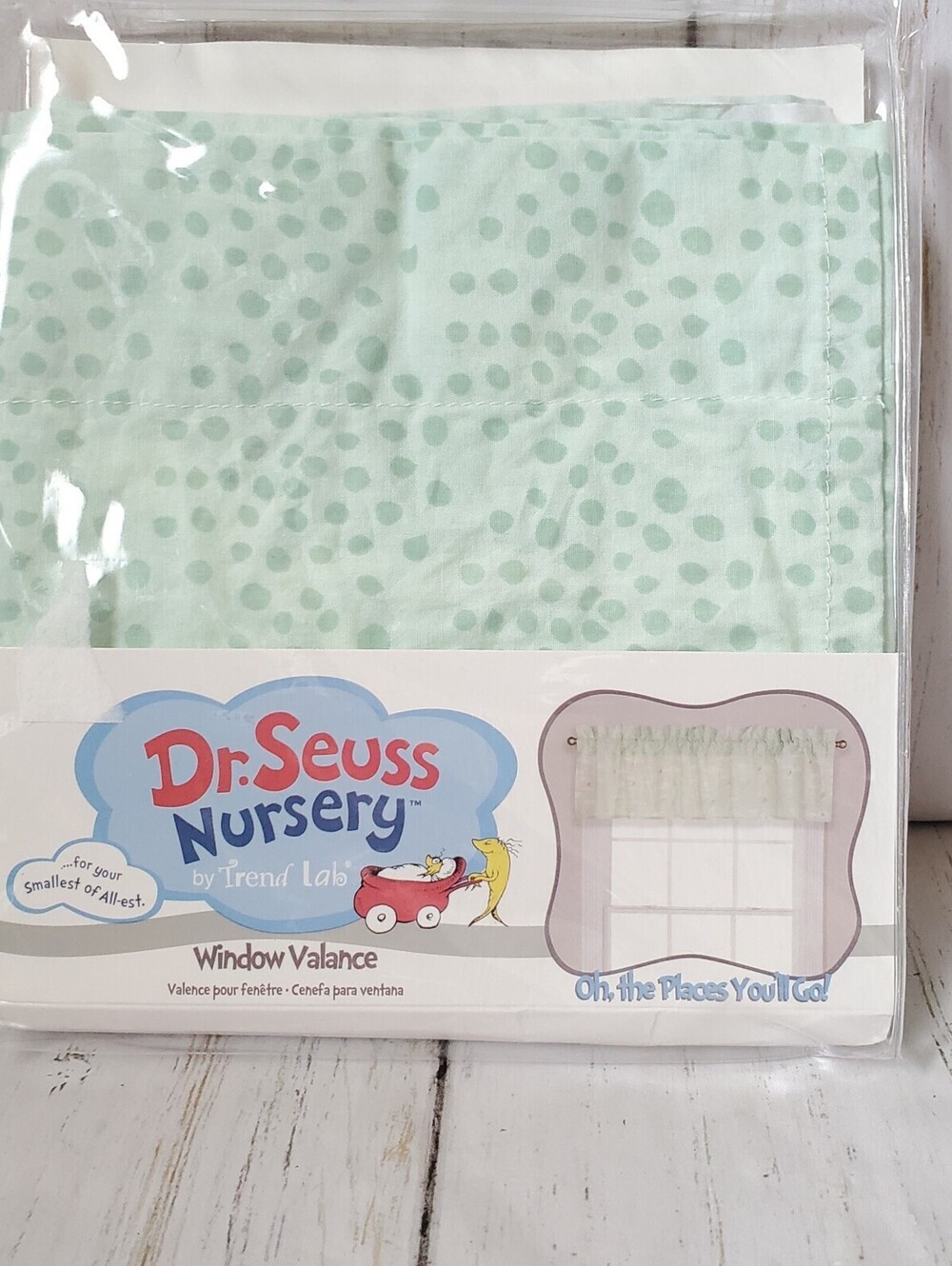 NEW Dr Seuss Oh the Places You Can Go Valance Curtain 60" Nursery Playroom